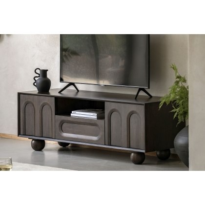 Gallery Direct Arc Walnut Mango Wood Media TV Unit