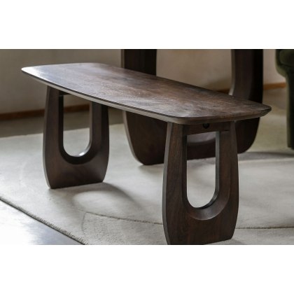 Gallery Direct Arc Walnut Mango Wood 120cm Dining Bench