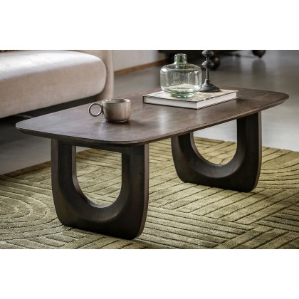 Gallery Direct Arc Walnut Mango Wood Arc Coffee Table