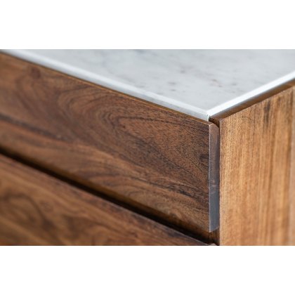 Gallery Direct Barcelona Dark Wood Sideboard with Marble Top