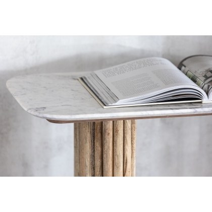 Reed Mango Wood & Marble Dining Table Reed Mango Wood & Marble Dining Table