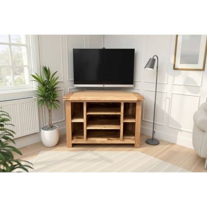 Largo Rustic Solid Oak Corner TV Unit Largo Rustic Solid Oak Corner TV Unit