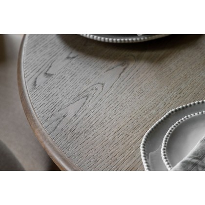 Gallery Direct Artisan Limewash Oak Extending Round Dining Table Set & 6 Chairs