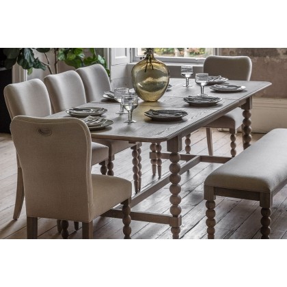 Gallery Direct Artisan Limewash Oak Extending Dining Table Set with 6 Chairs & Bench