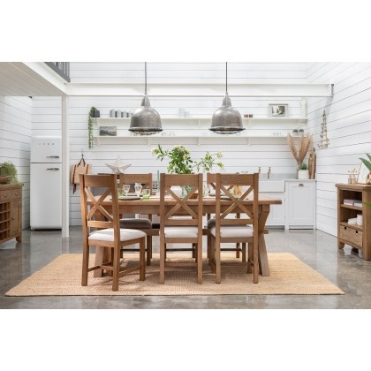 Tewkesbury Smoked Oak Cross-Leg 200-250cm Extending Dining Table