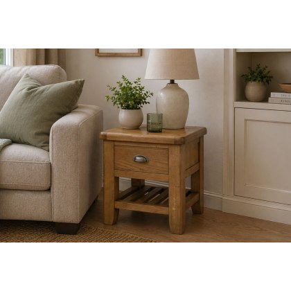 Tewkesbury Smoked Oak Lamp Table Tewkesbury Smoked Oak Lamp Table