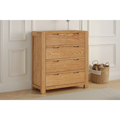 Bergen Oak 2 Over 3 Chest of Drawers