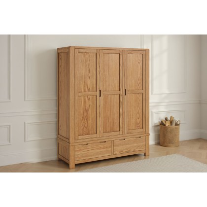 Bergen Oak Triple Wardrobe