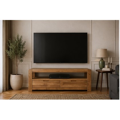Bergen Oak 140cm Large TV Unit