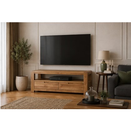 Bergen Oak 140cm Large TV Unit