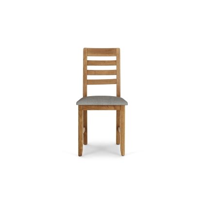 Bergen Oak Dining Chair with Victoria Linen Seat (Pair)