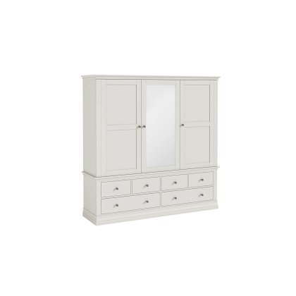 Bordeaux Painted Cotton Triple Wardrobe