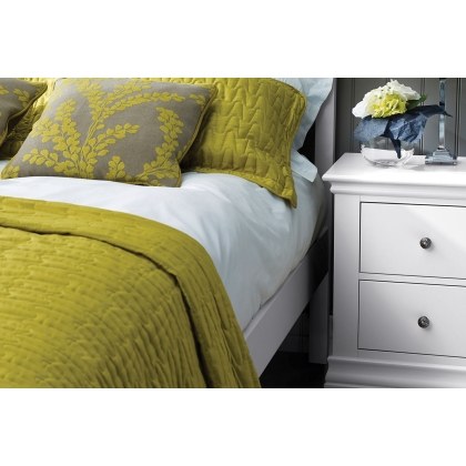 Bordeaux Painted White 2 Drawer Bedside Table