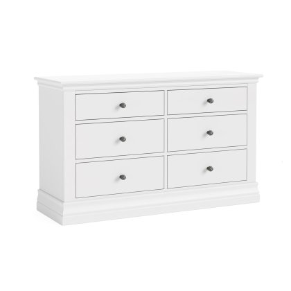 Bordeaux Painted White 6 Drawer Chest Of Drawers