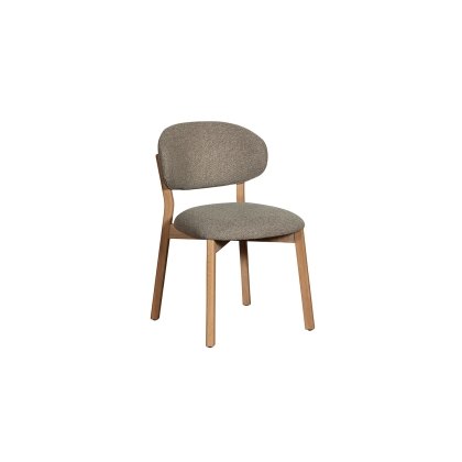 Leo Curved Back Fabric Dining Chair in Grey (Pair)