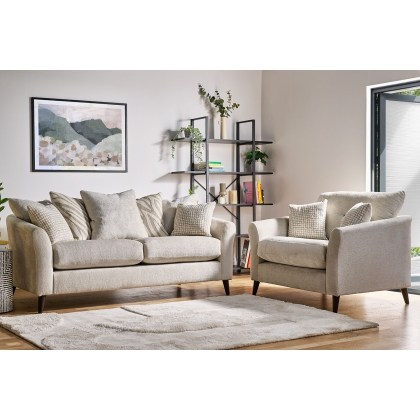 Milly Fabric 3 Seater Sofa - Pillow Back