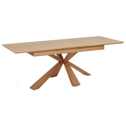 Heron Industrial Oak 160-200cm Extending Dining Table with Wooden Base