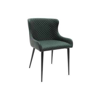 Heron Industrial Dining Chairs in Bottle Green PU (Pair)