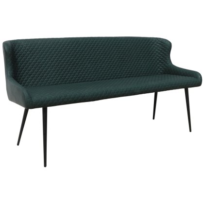 Heron Industrial Bench in Bottle Green PU