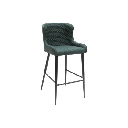 Heron Industrial Bar Stool in Bottle Green PU