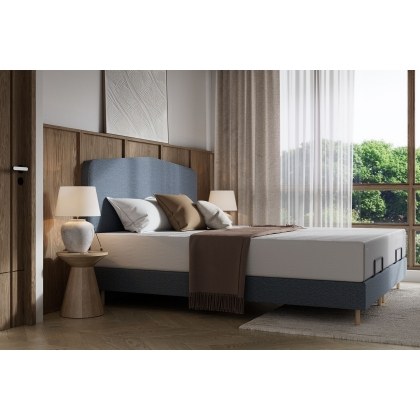 TEMPUR Form Spring Adjustable Bed with Geomatric Box Headboard