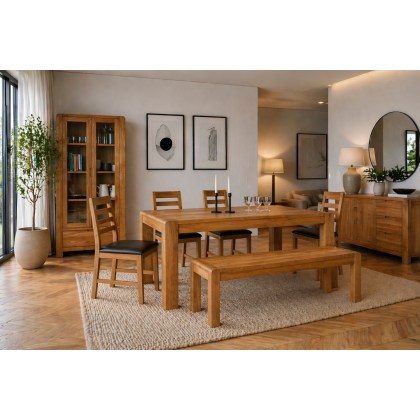 Bergen Oak Ext 160-210cm Dining Table Set