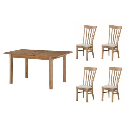 Kilmore Oak Ext Dining Table Set - 4 Chairs