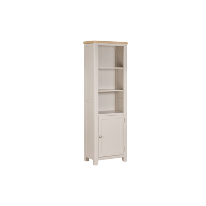 Windermere Painted Oyster Grey Oak Tall Narrow Bookcase