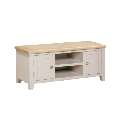 Windermere Painted Oyster Grey Oak Large TV Unit