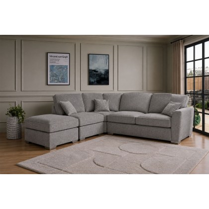 Fantasy L Shape Corner Chaise Sofa With Standard Back