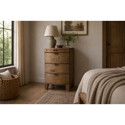 Bermuda Reclaimed Wood 3 Drawer Bedside Table Bermuda Reclaimed Wood 3 Drawer Bedside Table