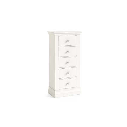 Burgundy Painted Coconut Milk Tall Chest of 5 Drawers