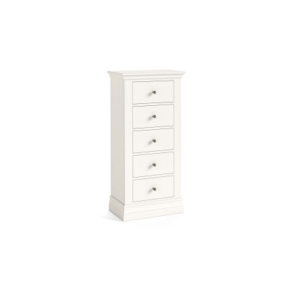 Burgundy Painted Coconut Milk Tall Chest of 5 Drawers