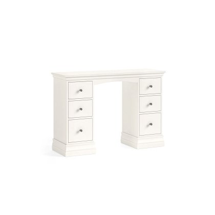 Burgundy Painted Coconut Milk Double Pedestal Dressing Table