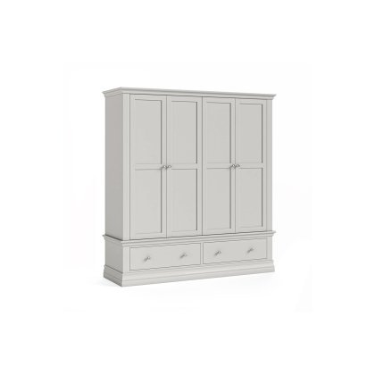 Burgundy Painted Light Grey 4 Door Wardrobe