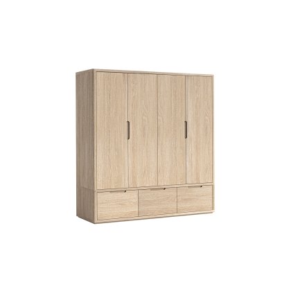 Portobello Oak 4 Door Wardrobe