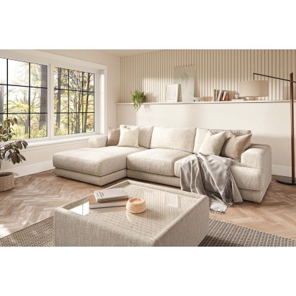 Niki Fabric Large 4 Seater Chaise Sofa