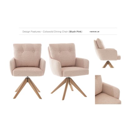 Cotswold Fabric Dining Chair in Blush Pink Cotswold Fabric Dining Chair in Blush Pink