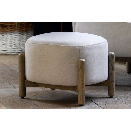 Gallery Direct Tindon Footstool in Natural Fabric Gallery Direct Tindon Footstool in Natural Fabric