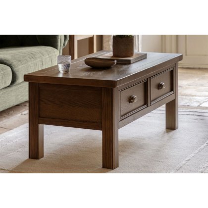 Gallery Direct Hardwick Smoked Oak 2 Drawer Coffee Table