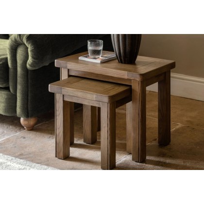 Gallery Direct Hardwick Smoked Oak Nest of Tables
