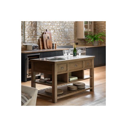 Gallery Direct Hardwick Smoked Oak Kitchen Island