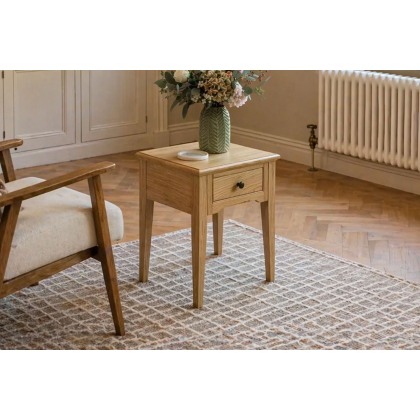 Gallery Direct Malvern Natural Oak 1 Drawer Side Table