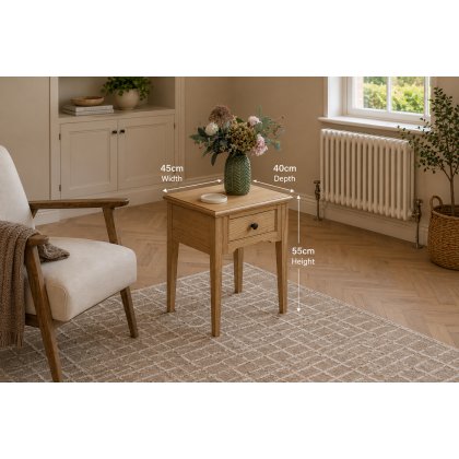 Gallery Direct Malvern Natural Oak 1 Drawer Side Table
