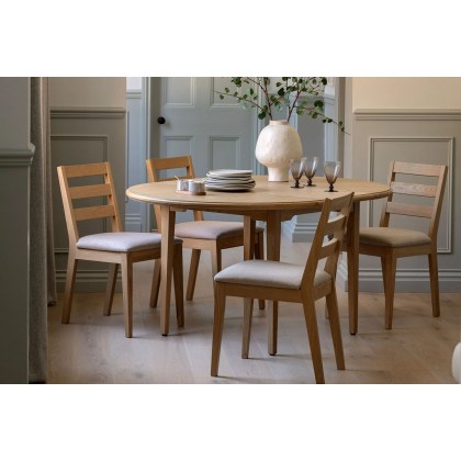 Gallery Direct Malvern Natural Oak Round Extending 100-155cm Dining Table