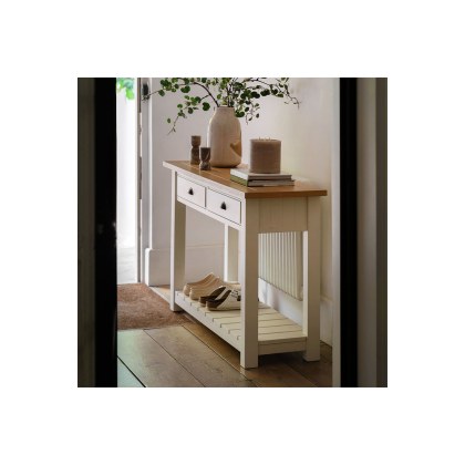 Gallery Direct Eton Painted White 2 Drawer Console Table
