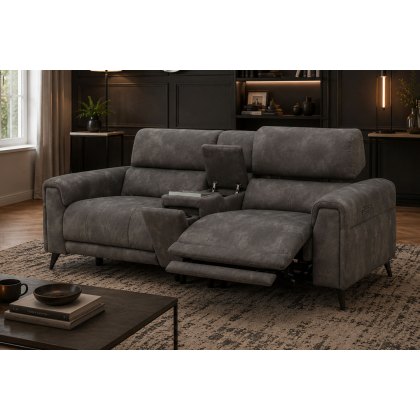 Lumea Tech Smart 3 Seater Recliner Sofa with Power Headrest, Heat Function & Tech Console Lumea Tech Smart 3 Seater Recliner Sofa with Power Headrest, Heat Function & Tech Console