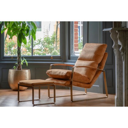 Gallery Direct Fabien Lounger Chair in Ochre Soft Fabric