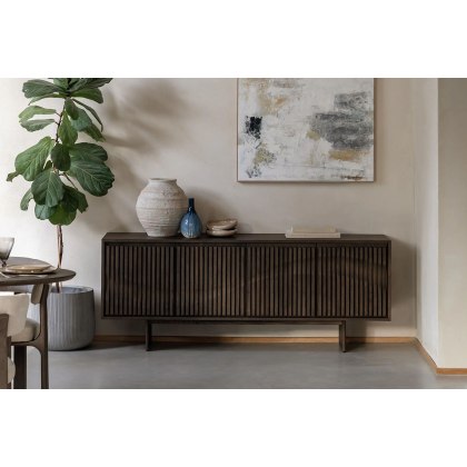Gallery Direct Onda Walnut 4 Door Sideboard