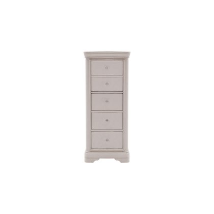 Mabel Wooden 5 Drawer Chest in Painted Taupe Finish
